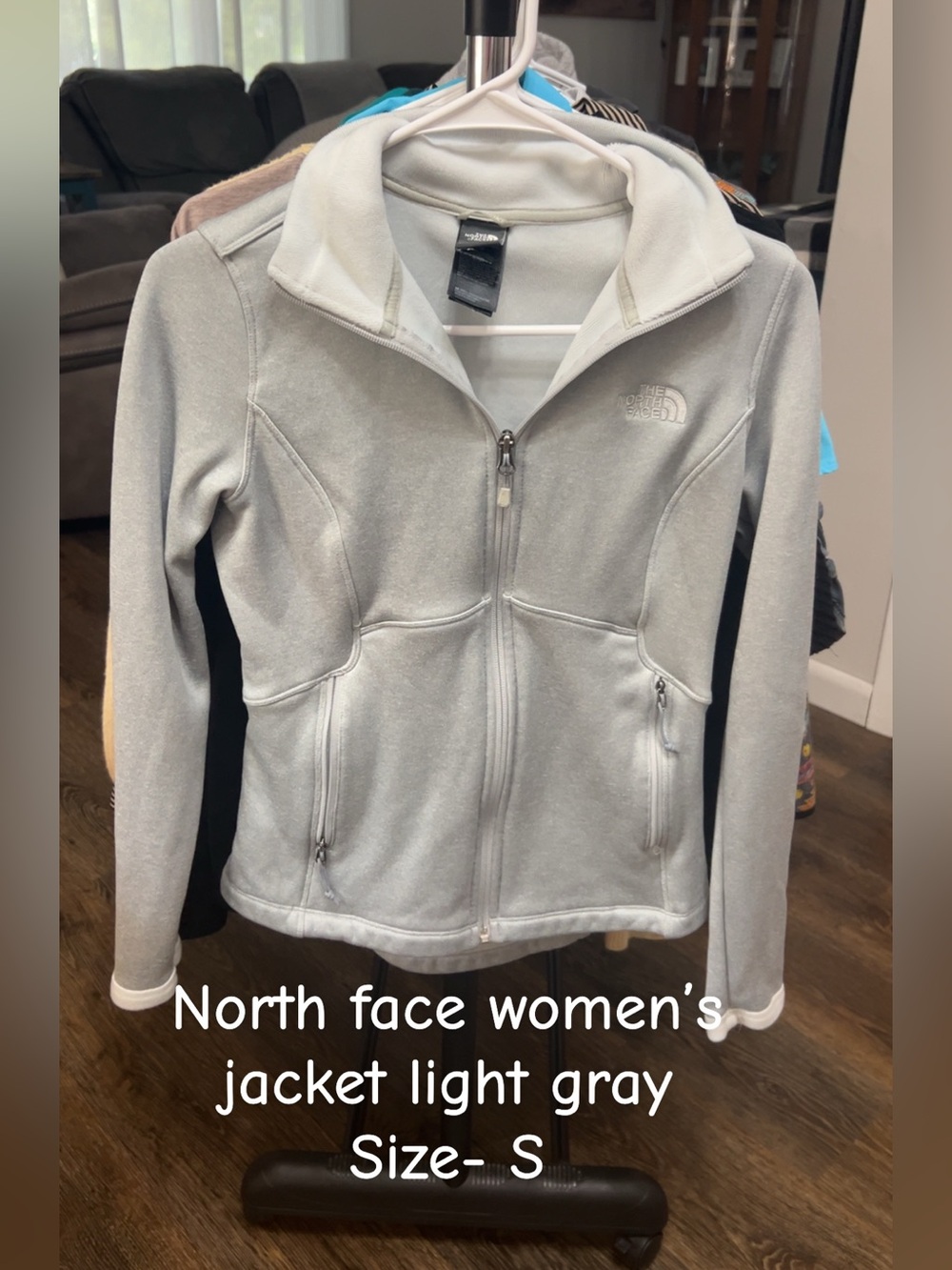 The North Face Light Gray Full-Zip Fleece Jacket